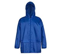 Style It Up Chubasquero con capucha para niños, chaqueta Kagouls, unisex, para niños y niñas, resistente a la lluvia, transpirable, ligera, rango de edad de 7 a 13 años, azul, 7-8 años