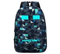 (Style L)Mochila escolar de lona Minecraft de gran capacidad regalo de viaje noctilucente para niños