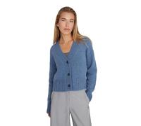 Style & Republic Cárdigan corto de cuello en V para mujer de 90% lana merino y 10% cachemira. Tu acogedora chaqueta de punto de manga larga de cachemira para elegantes días de otoño e invierno, Blue