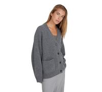 Style & Republic Cárdigan de cachemir para mujer de 90% lana merino y 10% cachemira. Tu acogedora chaqueta de punto de manga larga premium para otoño e invierno con estilo, Gris oscuro, M