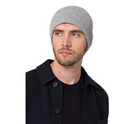 Style & Republic Gorro deportivo de cachemira para hombre, 100% cachemira, talla única con cintura de 54 cm y solapa de 6,5 cm, perfecto para otoño e invierno, talla única, gris claro, Talla única