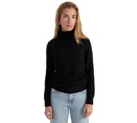 Style & Republic Jersey de cuello alto para mujer, 100% cachemira, corte ajustado, elegante jersey de punto de cachemira premium para otoño e invierno, Negro , L