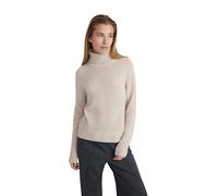 Style & Republic Jersey de cuello alto para mujer, 100% cachemira, corte regular, elegante jersey de punto de cachemira premium para otoño e invierno, arena, L