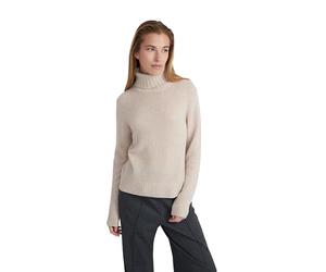 Style & Republic Jersey de cuello alto para mujer, 100% cachemira, corte regular, elegante jersey de punto de cachemira premium para otoño e invierno, arena, L