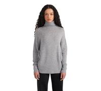 Style & Republic Jersey de cuello alto para mujer con ajuste oversize de 100% cachemira, elegante jersey de punto de cachemira premium con cuello de tortuga para otoño e invierno, gris claro, L