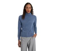 Style & Republic Jersey de cuello alto para mujer de 100% cachemira, ajuste clásico, elegante jersey de punto fino de cachemira premium para otoño e invierno, diseñado en Berlín, Blue Melange, M