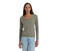 Style & Republic Jersey elegante de cachemira con cuello en V para mujer, hecho de 100% cachemira, tu acogedor jersey de punto premium para momentos elegantes de otoño e invierno, verde oliva, S