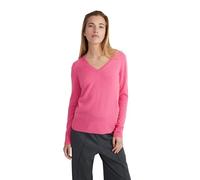 Style & Republic Jersey elegante de cachemira con cuello en V para mujer, hecho de 100% cachemira, tu acogedor jersey de punto premium para momentos elegantes de otoño e invierno, rosa neón, M