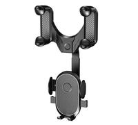 (Style2, Black) 360 Universal Car Phone Holder Rotatable And Retractable Rearview Mirror Mount