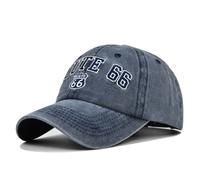 (style2-Navy) Gorra con letras bordadas ROUTE 66, primavera otoño, marca, snapback, moda, algodón desgastado