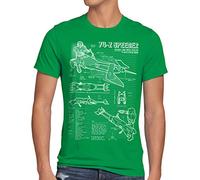 style3 74-Z Moto deslizadora Camiseta para Hombre T-Shirt Fotocalco Azul Endor Bike, Talla:S, Color:Verde