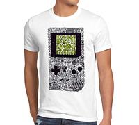 style3 8-bit Game Camiseta para Hombre T-Shirt Pixel Boy, Talla:M, Color:Blanco
