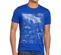 style3 917K Cianotipo Camiseta para Hombre T-Shirt Prix Grand Fotocalco Azul, Talla:, Color:Azul