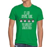 style3 Anime Thing Camiseta para Hombre T-Shirt Fan Manga japón Otaku Nerd, Talla:XL, Color:Verde