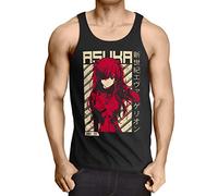 style3 Asuka Evangelion Camiseta de Tirantes para Hombre Tank Top T-Shirt Shinji tokyo3 Neon Genesis, Talla:S