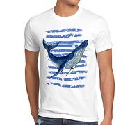 style3 Ballena Azul Camiseta para Hombre T-Shirt Buceo el mar rorcual, Talla: