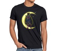 style3 Bunny Media Luna Camiseta para Hombre T-Shirt Anime Sailor, Talla:XL, Color:Negro