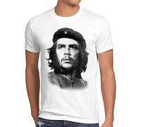style3 CHE Camiseta para Hombre T-Shirt Cuba revolución Guevara, Talla:, Color:Blanco
