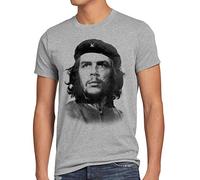 style3 CHE Camiseta para Hombre T-Shirt Cuba revolución Guevara, Talla:XXL, Color:Gris Brezo