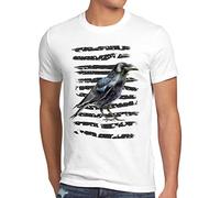 style3 Cuervo Camiseta para Hombre T-Shirt Invierno pájaro Halloween, Talla: