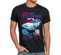 style3 Delorean Time Machine Camiseta para Hombre T-Shirt Futuro Mcfly automóvil, Talla:L