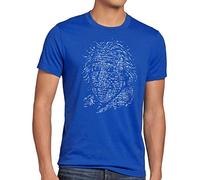 style3 Einstein Lógica Camiseta para Hombre T-Shirt Big Bang matematicas Albert, Talla:, Color:Azul