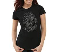 style3 Einstein Lógica Camiseta para Mujer T-Shirt Big Bang matematicas Albert, Color:Negro, Talla: