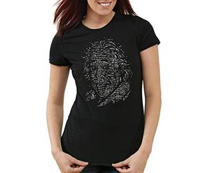 style3 Einstein Lógica Camiseta para Mujer T-Shirt Big Bang matematicas Albert, Color:Negro, Talla: