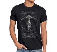 style3 Evangelion de Vitruvio Camiseta para Hombre T-Shirt Anime Robot Kaiju, Talla:, Color:Negro