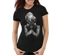 style3 Gangster Marilyn Camiseta para Mujer T-Shirt Rock Monroe tatuar USA, Talla: