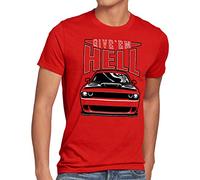style3 Give em Hell Camiseta para Hombre T-Shirt Muscle Car Hellcat v8 Challenger, Talla: