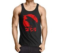 style3 God-Zilla Camiseta de Tirantes para Hombre Tank Top Monstruo japonés Kaiju, Talla:L