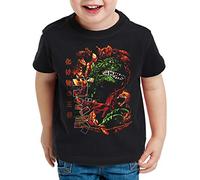 style3 Gojira Classic Camiseta para Niños T-Shirt God-Zilla Japan Nippon Kaiju Kanji Tokyo, Talla:128
