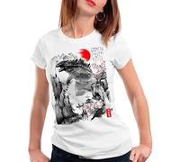 style3 Gojira Ink Camiseta para Mujer T-Shirt Monstruo japonés Kaiju, Talla:XS