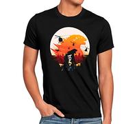 style3 Gojira Sunset Camiseta para Hombre T-Shirt Monstruo japonés Kaiju, Talla:5XL