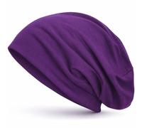 style3 Gorro Slouch Beanie de Fino Tejido de Punto Transpirable y Ligero, Gorro Unisex One Size, Color:Morado