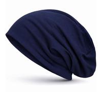 style3 Gorro Slouch Beanie de Fino Tejido de Punto Transpirable y Ligero, Gorro Unisex One Size, Color:Azul Marino