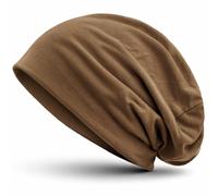style3 Gorro Slouch Beanie de Fino Tejido de Punto Transpirable y Ligero, Gorro Unisex One Size, Color:Camel