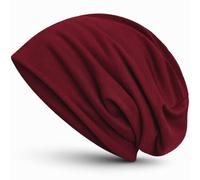 style3 Gorro Slouch Beanie de Fino Tejido de Punto Transpirable y Ligero, Gorro Unisex One Size, Color:Rojo Oscuro