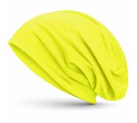 style3 Gorro Slouch Beanie de Fino Tejido de Punto Transpirable y Ligero, Gorro Unisex One Size, Color:Amarillo neón
