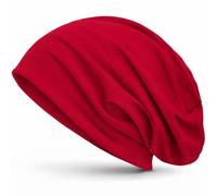 style3 Gorro Slouch Beanie de Fino Tejido de Punto Transpirable y Ligero, Gorro Unisex One Size, Color:Rojo