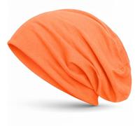 style3 Gorro Slouch Beanie de Fino Tejido de Punto Transpirable y Ligero, Gorro Unisex One Size, Color:Naranja Neón