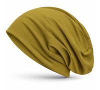 style3 Gorro Slouch Beanie de Fino Tejido de Punto Transpirable y Ligero, Gorro Unisex One Size, Color:Mostaza