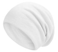 Style3 Gorro Slouch Beanie XXL de Otoño e Invierno Unisex de Jersey Transpirable, Fino y Ligero Talla Única, Blanco, Talla única