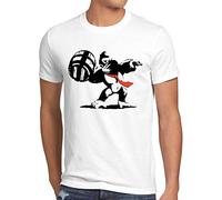 style3 Grafiti Kong Camiseta para Hombre T-Shirt Donkey Pop Art Banksy Geek SNES Wii u Nerd Gamer, Talla:XL, Color:Blanco