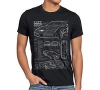 style3 K.I.T.T. Camiseta para Hombre T-Shirt Fotocalco Azul Michael Knight 2000 Black Rider, Talla:3XL, Color:Negro
