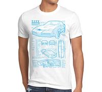 style3 K.I.T.T. Camiseta para Hombre T-Shirt Fotocalco Azul Michael Knight 2000 Black Rider, Talla:, Color:Blanco