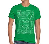 style3 K.I.T.T. Camiseta para Hombre T-Shirt Fotocalco Azul Michael Knight 2000 Black Rider, Talla:M, Color:Verde