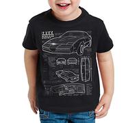 style3 K.I.T.T. Camiseta para Niños T-Shirt Fotocalco Azul Michael Knight 2000 Black Rider, Color:Negro, Talla:128