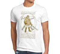 style3 Link de Vitruvio Camiseta para Hombre T-Shirt SNES NES Legend Ocarina, Talla:XL, Color:Blanco